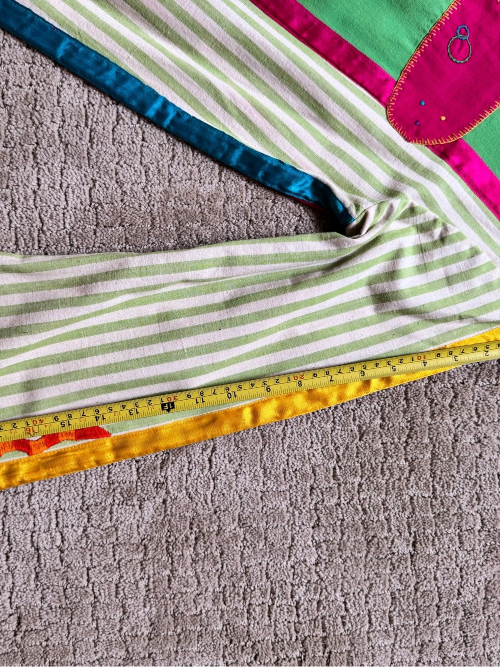 Josefa Colorblock Maxi Dress with Bold Geometric Accents - Yellow, Green, Pink - Picture 4 of 12